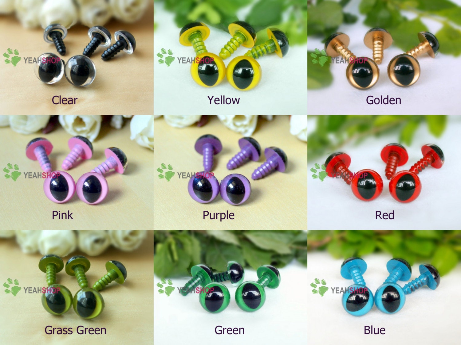 12 Mm Plastic Eyes Animal Eyes Craft Eyes Safety Eyes Amigurumi Eyes 10  Pairs 12m10 