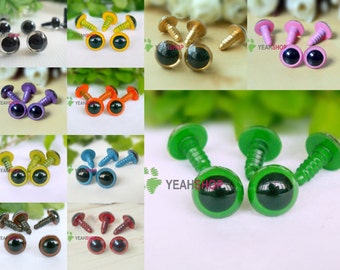 12mm Safety Eyes Plastic Doll Eyes / Toy Eyes - 20 Pairs - 11 Colors