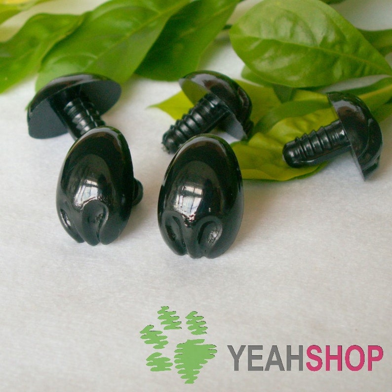 5 pcs 21mmx15mm Black Koala Nose Safety Nose Plastic Nose