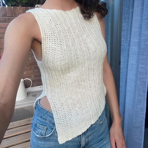 Asymmetric Summer Crochet Top Pattern (PDF Download) - The Drift Top
