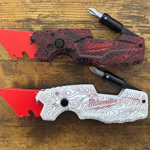 Coupe-boîte de tournevis Milwaukee Fastback 6 en 1 entièrement personnalisé : Damas, Topo, Digicamo, motifs 48-22-1505