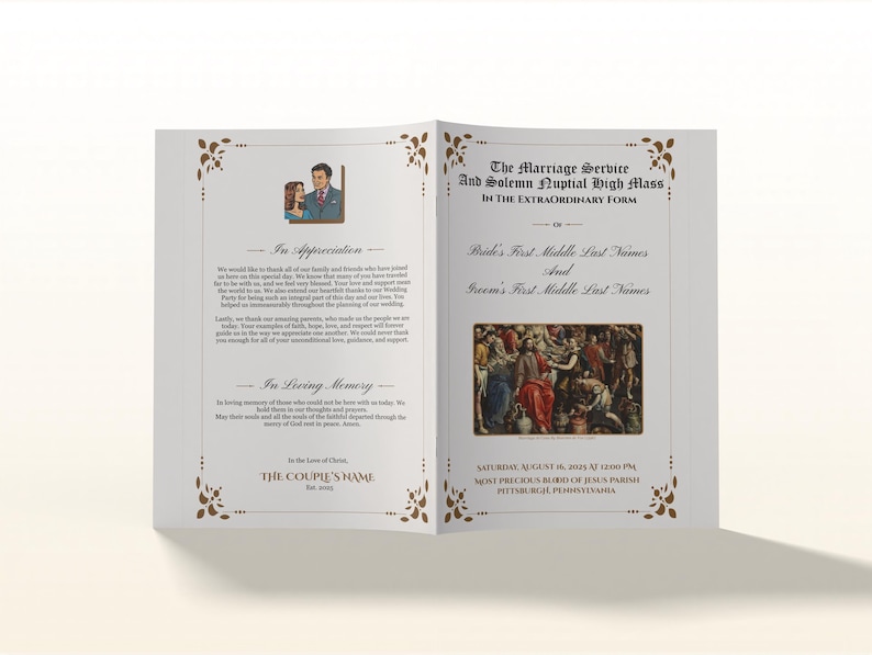 Catholic Wedding Mass Booklet Template: Latin Rite, TLM Nuptial Mass ...
