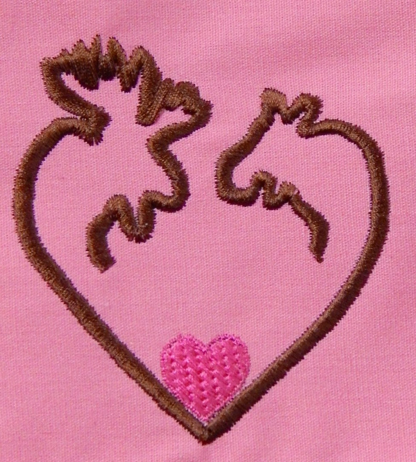 Bull and Cow Moose Heart Embroidered Fill Stitch Machine Etsy
