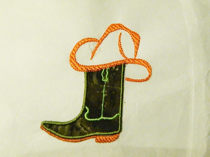 Cowboy Boots With Cowboy Hat Applique Digital Instant Download Etsy