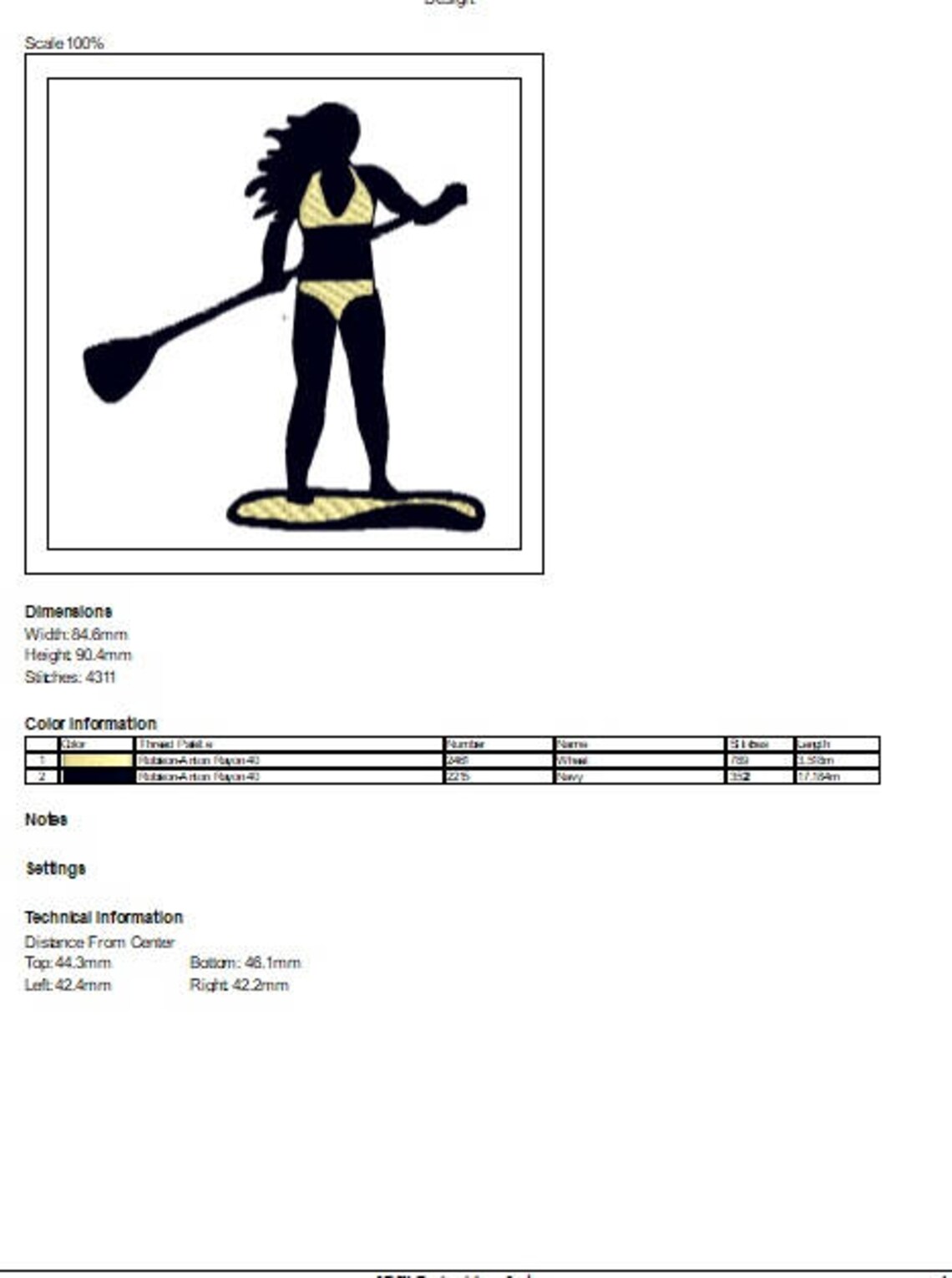 Stand up paddle girl embroidery digital instant download etsy Stand up paddle girl embroidery digital instant download etsy