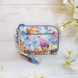 Wristlet Wallet, Wristlet Wallet Zipper Purse, Zippered Pouch that holds cash, coins, credit cards, small cell phones
