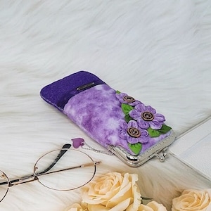 Fabric glasses case Retro eyeglass Case Soft eyeglass Case Kiss lock Handmade glass case Glasses case