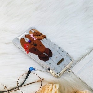 Lovely Dog Fabric glasses case Retro glasses Case Soft eyeglass Case Kiss lock Handmade glass case Glasses case