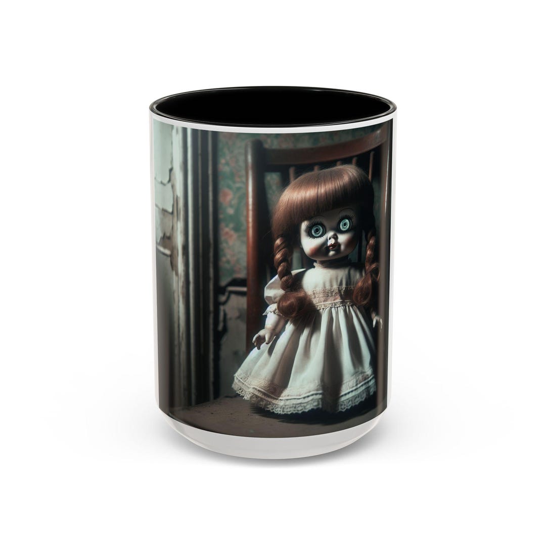 Spooky Doll Accent Coffee Mug, Halloween Decor, Horror Collectible ...