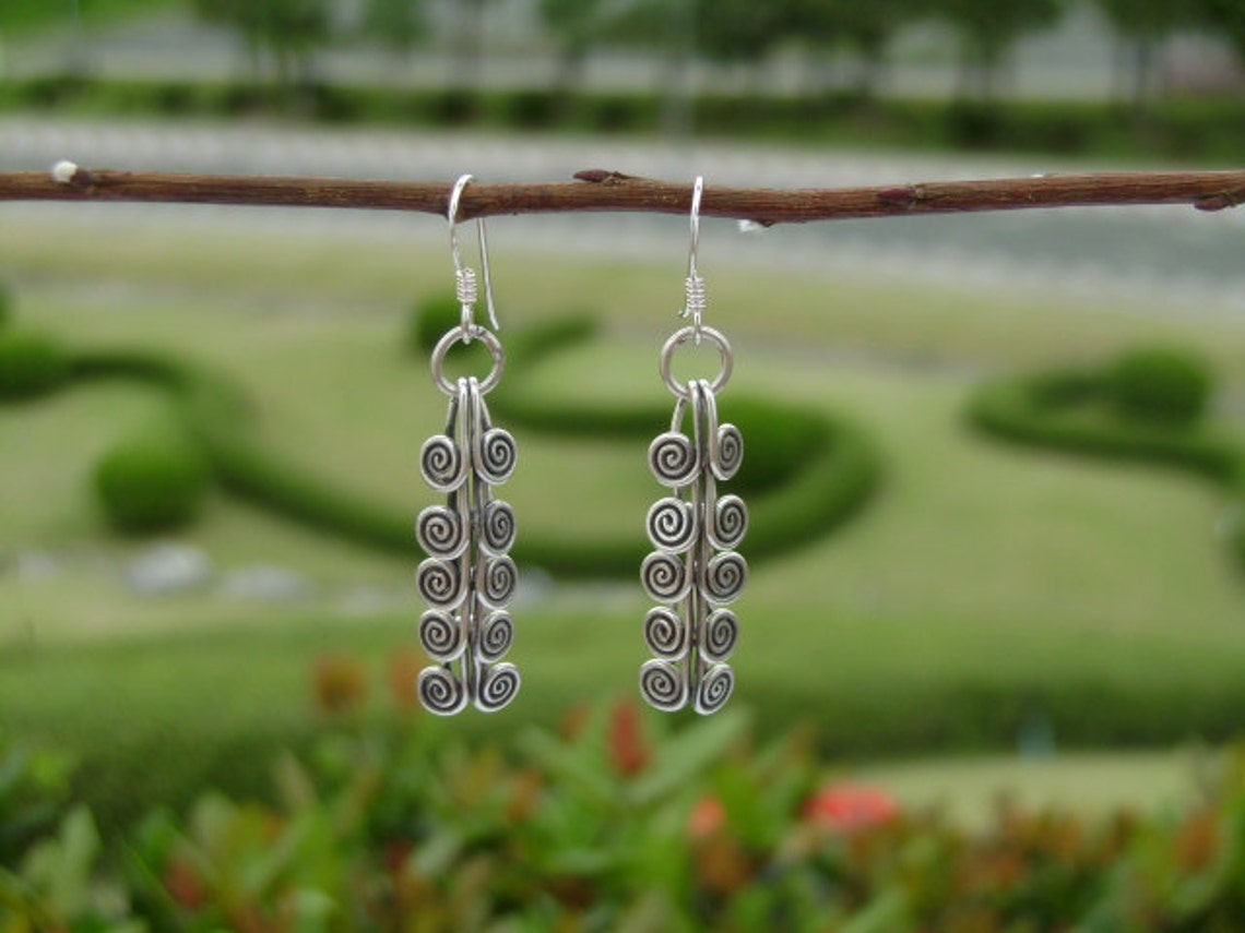 Fine Silver Earrings the Extreme Spirals Etsy