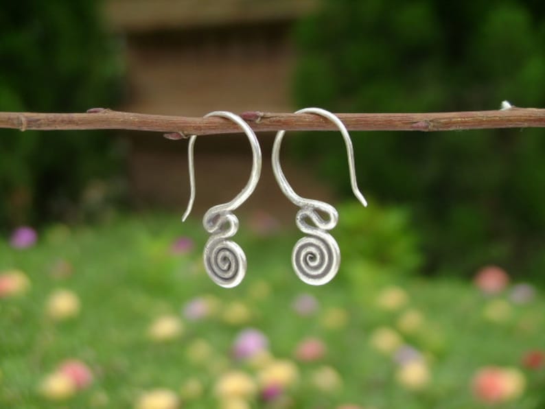 Silver Spiral Earrings 4 The Sassy Lines