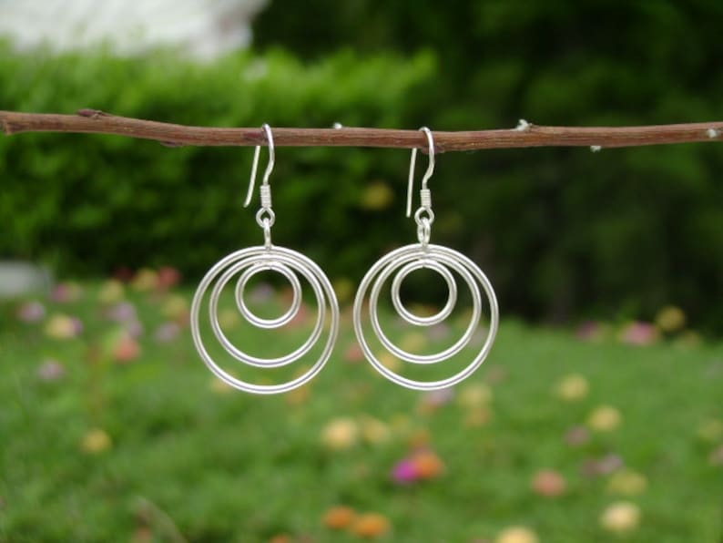 Thai Silver Earrings The Three Rings