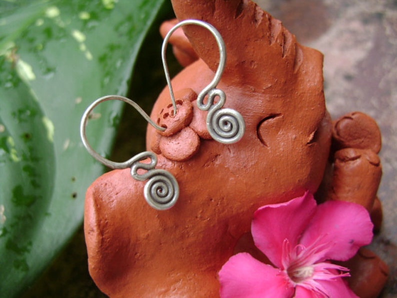 Silver Spiral Earrings 4 The Sassy Lines