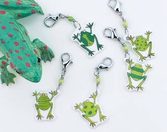 Frog progress keepers, crochet markers, fun gift for knitters and crocheters
