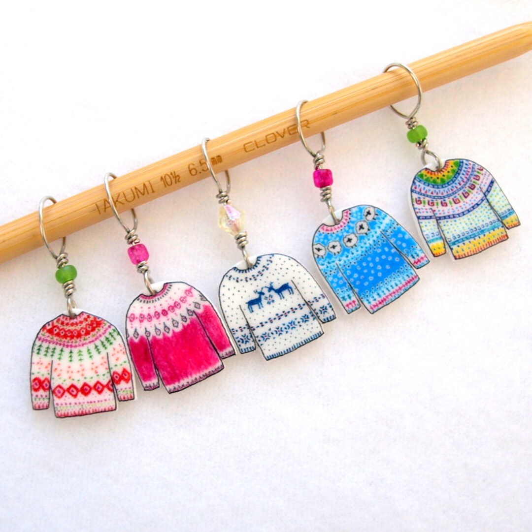 Secret Winter Garden Knitting Stitch Marker 4 Piece Set, Crochet