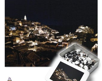 Matera By Night Jigsaw Puzzle: Ancient Cave City Photography, Basilicata Photo