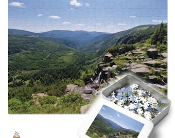 Pancava Waterfall Jigsaw Puzzle: Krkonose Mountains Travel Photography