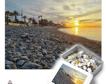 Beach Sunrise Jigsaw Puzzle: Andalusia Photography, Mediterranean Coast Travel Gift