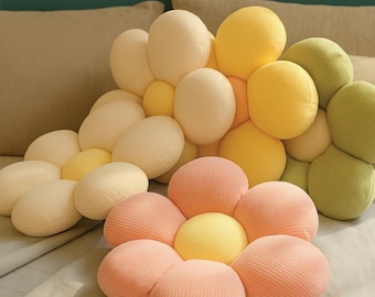 Cojín de flores, suave y decorativo para sofá, decoración de dormitorio infantil, cojín decorativo, regalo estético para el hogar, regalos para ella, cojín.