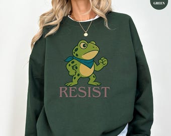 Portland Frog Resist Protest Sweatshirt, Anti-ICE Tshirt, Portland Frog Shirt, Protest Tee, Anti Establishment Gifts, Deportation Resistance