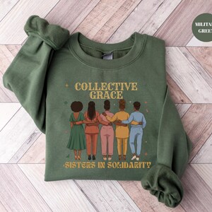 Sisters in Solidarity Hoodie, Afro Graphic Sweatshirt, Modern Art Empowerment Tee