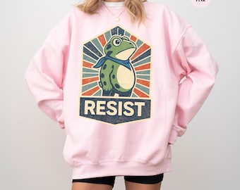 Portland Frog Resist Protest Sweatshirt, Anti-ICE Tshirt, Portland Frog Shirt, Protest Tee, Deportation Resistance, Anti Establishment Gifts