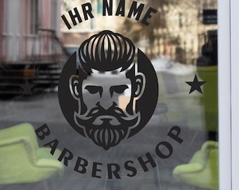 Custom Barbershop Logo | Personalized Barber Logo | Wall and Window Stickers | Various Colors & Sizes