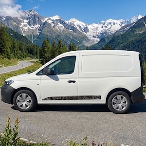 Topografie Seitenstreifen Set – Offroad Design Aufkleber passend für Caddy 5 MK5 Van & Mini Camper – Premium Cast Folie für Life  Maxi