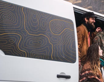 Topography Car Stickers | Vinyl Film for Body & Windows | Camper Van Stickers Modern Minimal | Weatherproof | Various Sizes