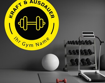 Personalized Fitness Wall Decal Gym Logo | Strength & Endurance | Home Gym Decor | 4 Colors 4 Sizes | Training Room Wall Sticker