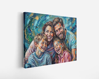 Personalized canvas print from photo, portrait gift, oil painting style wall art, birthday gift, anniversary, 30x40 50x70 70x100