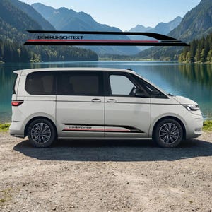 Sport Seitenstreifen Set passend für T7 Multivan (L1  L2) | Racing Design Aufkleber | Vinyl Dekor Folie für Van & Bus Tuning Zubehör