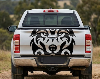 Silver Wolf Head Vinyl Decal – Wolf Sticker for Car Window, Camper Van, Motorcycle, Laptop, Gym Wall Decor (Wall Decal/Sticker)