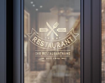 Personalized Restaurant Wall Decal | Premium Logo for Walls, Glass & Vehicles | Matte Finish | 35×50 to 60×86 cm