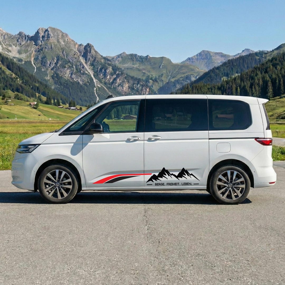 Multivan Sticker VW T7 Multivan Camper Sticker Mountains Freedom Life – Motorhome ...