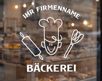 Personalized bakery wall decal with company name | Premium logo sticker for wall & glass | 30–60 cm