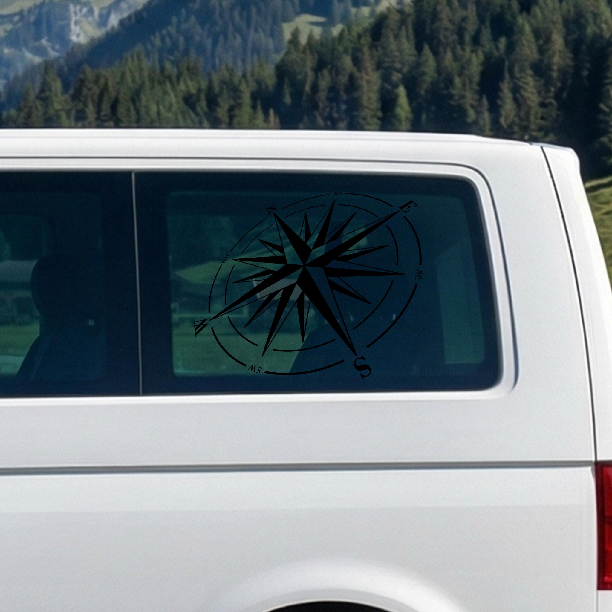 Mountain & Compass Car Sticker | Adventure Decal Side Stripes | Premium ...