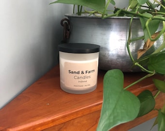 Driftwood 8 Ounce Frosted Tumbler Soy Wax Candle with Cotton Wick