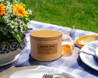 Candela in cera di soia Pink Lemonade da 8 once (circa 227 grammi) con stoppino decentrato