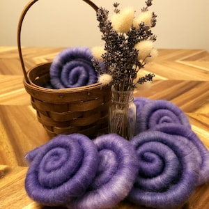 Lavender Morning Hand Blended Wool Rolags | Targhee, BFL, Silk