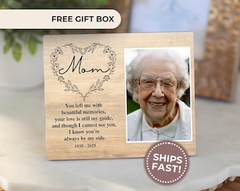 Mom Memorial Gift Personalized Mother Memorial Photo Board Custom Mom Loss Keepsake Sympathy Gift Memorial Picture Frame Loss Gifts