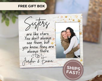 Sister Gifts Photo Frame Custom Photo Frame for Sisters Personalized Custom Image Picture Frame Photo Boards Gift for Sister Quote Print