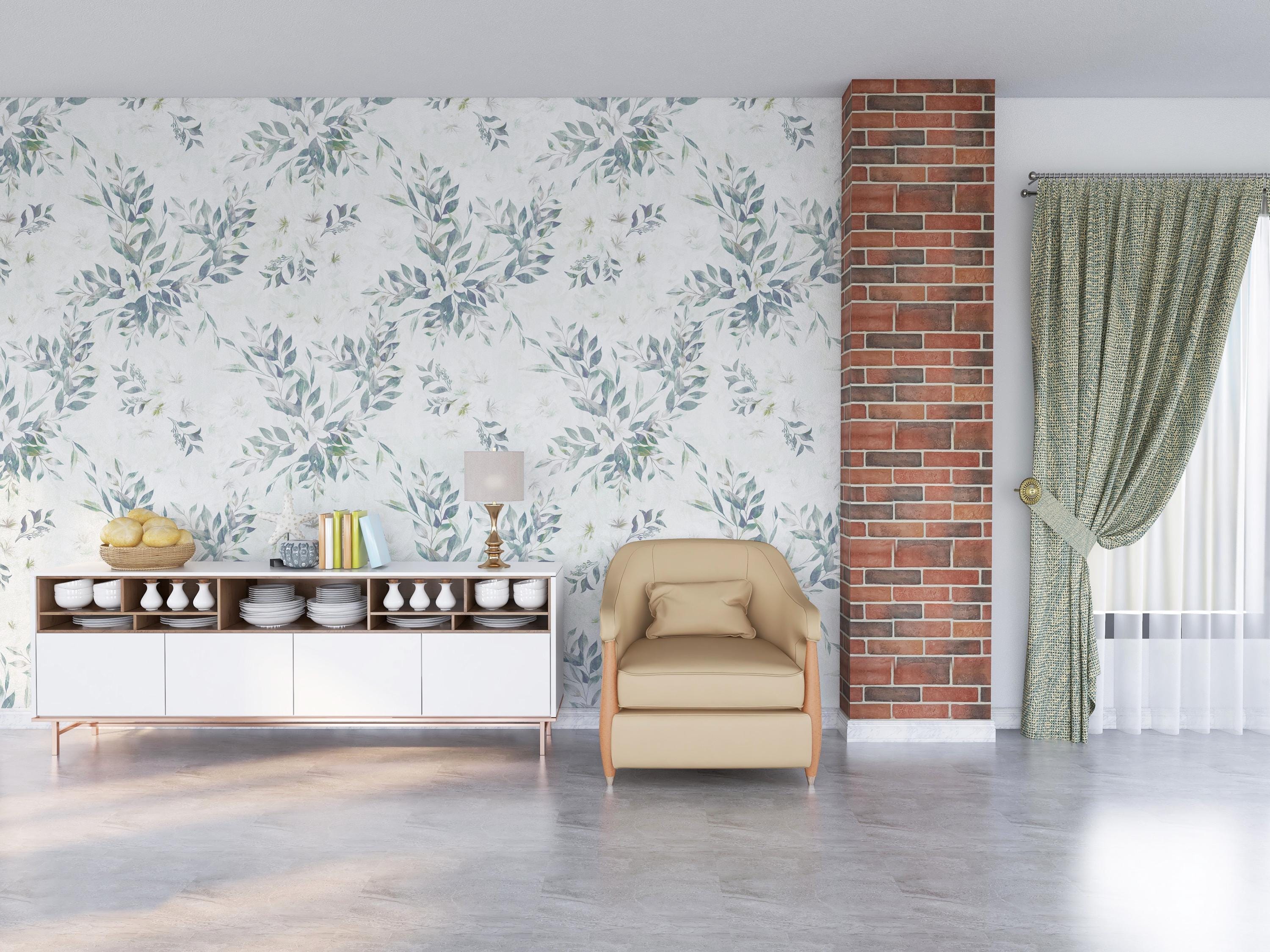 Botanical Leaf Peel and Stick Wallpaper, Removable Wall Mural - Etsy