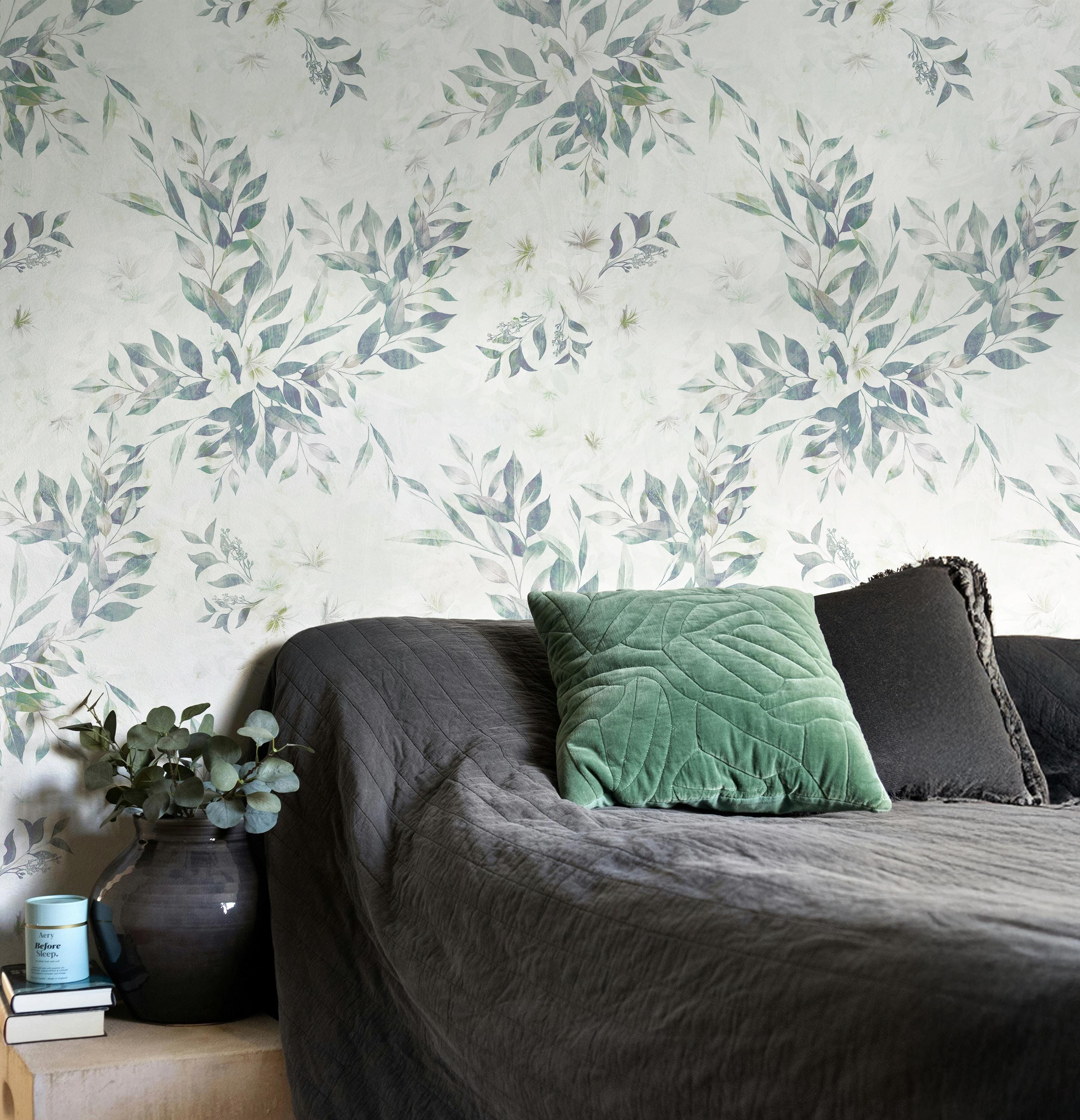 Botanical Leaf Peel and Stick Wallpaper, Removable Wall Mural - Etsy