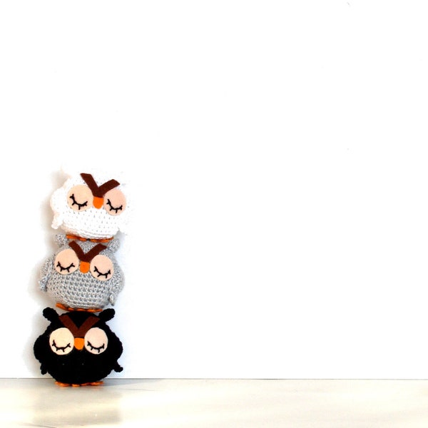 Owl home decor stuffed owls set nursery decor owl plushy stuffed toy animal crochet owls sleepy owl toy amigurumi owl baby shower owl decor