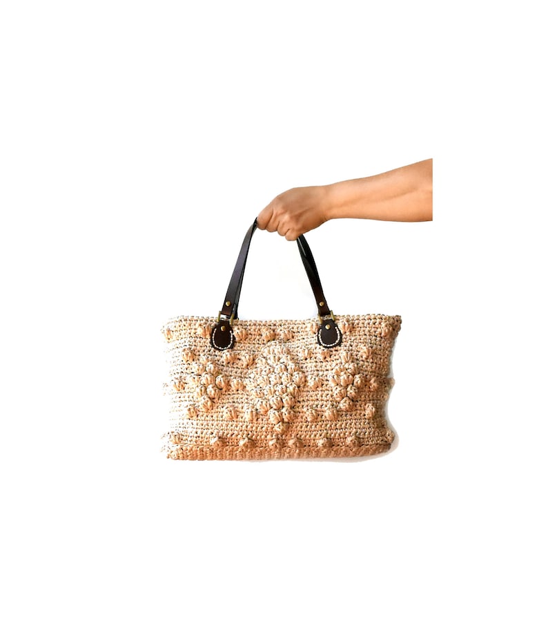 Straw Handbag Natural Crochet Raffia Bag Woven Straw Purse - Etsy