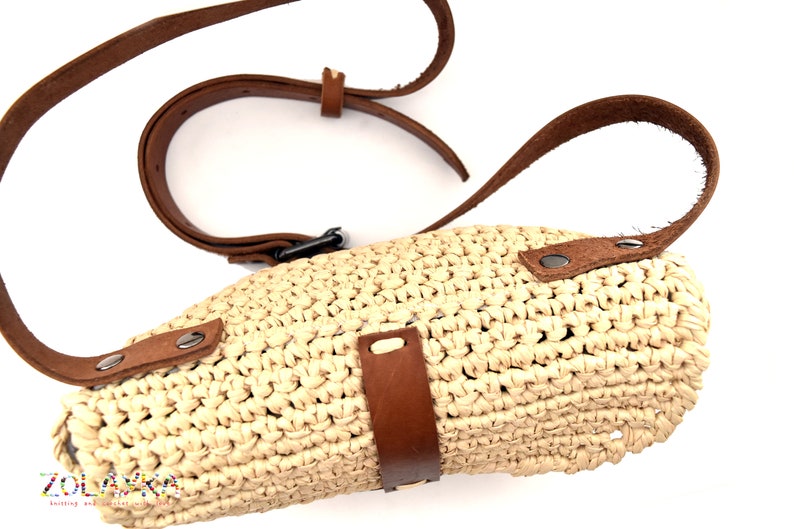 Natural Raffia Belt Bag Straw Fanny Pack Genuine Leather - Etsy