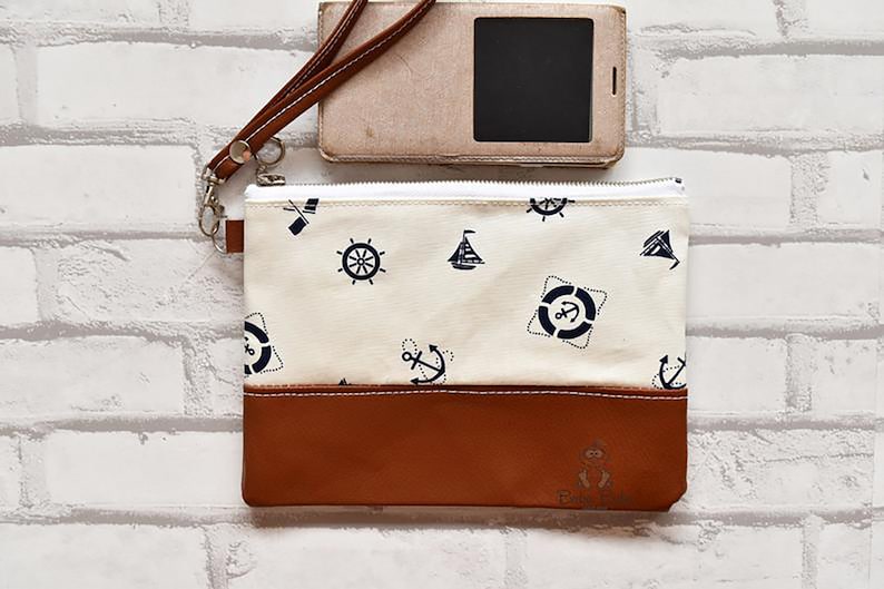 best friend case Nautical cell phone purse anchor mobile wallet with card slots sea lover iPhone wristlet clutch smartphone pocket bag