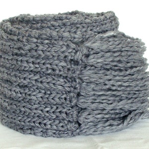 Chunky knit scarf extra long fringe neckwarmer oversized wool scarf gray big scarf unisex wrap scarf hand knitted large scarf merino wool image 3