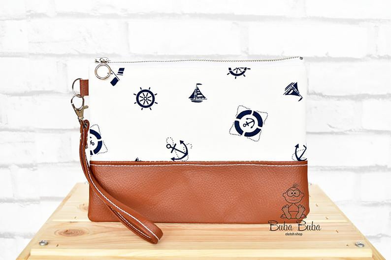 best friend case Nautical cell phone purse anchor mobile wallet with card slots sea lover iPhone wristlet clutch smartphone pocket bag